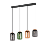 Lámpara de techo colgante Trio Cork 4 luces negro mate y ámbar 150cm 364600417 - vista 5