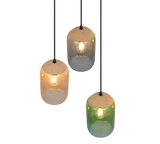 Lámpara de techo colgante Trio Cork 3 luces vidrio multicolor y ámbar 150cm 364630317 - vista 2