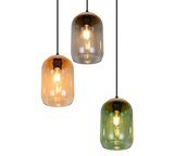 Lámpara de techo colgante Trio Cork 3 luces vidrio multicolor y ámbar 150cm 364630317 - vista 3