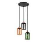 Lámpara de techo colgante Trio Cork 3 luces vidrio multicolor y ámbar 150cm 364630317 - vista 4
