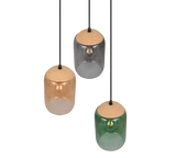 Lámpara de techo colgante Trio Cork 3 luces vidrio multicolor y ámbar 150cm 364630317 - vista 5