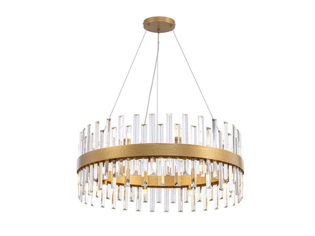 Lámpara de techo colgante Schuller Grace 18 luces oro Ø75cm ambiente