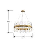 Lámpara de techo colgante Schuller Grace 18 luces oro Ø75cm dimensiones