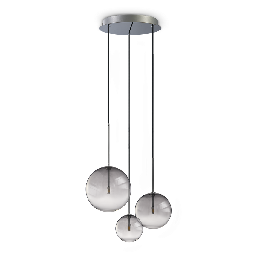 Lámpara colgante Ideal Lux Equinoxe cristal 3 luces 6W Ø42cm 364834