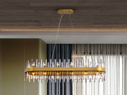 Lámpara de techo colgante oval Schuller Grace 28 luces oro 364874