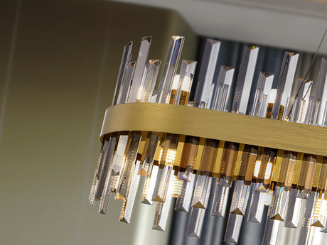 Lámpara de techo colgante oval Schuller Grace 28 luces oro vista 2