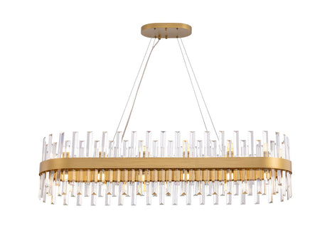 Lámpara de techo colgante oval Schuller Grace 28 luces oro ambiente