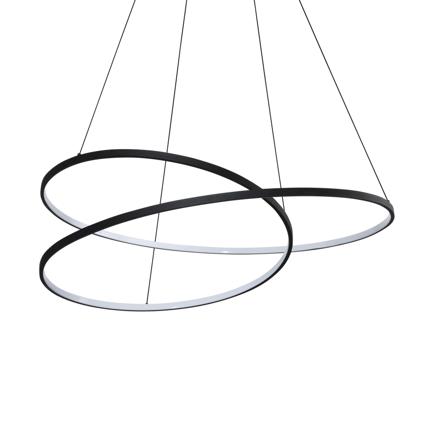 Lámpara colgante Ideal Lux Oz LED 75W 3000K Ø100cm negro — ref. 364896 (1)