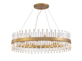 Lámpara de techo colgante Schuller Grace grande 26 luces oro Ø110cm ambiente