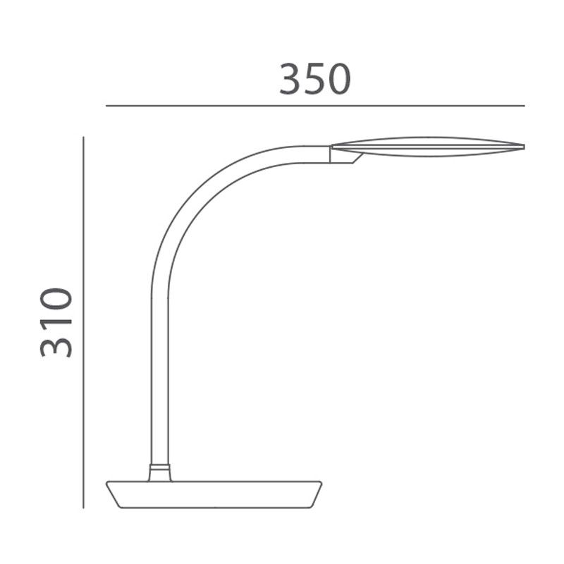 MDC LENA 575528301 Lámpara mesa LENA LED6.5W touch 3 steps + USB blanco/gris