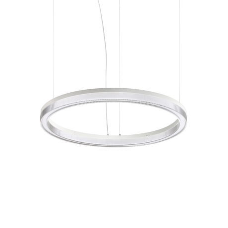 Lámpara colgante Ideal Lux Crown blanco cristal LED 31W Ø60cm 364988