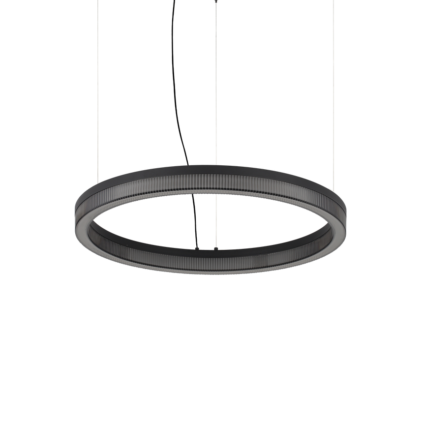 Lámpara colgante Ideal Lux Crown negro cristal LED 31W Ø60cm 365008