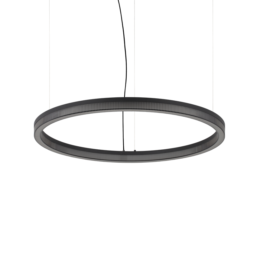 Lámpara colgante Ideal Lux Crown negro cristal LED 43W Ø80cm 365015