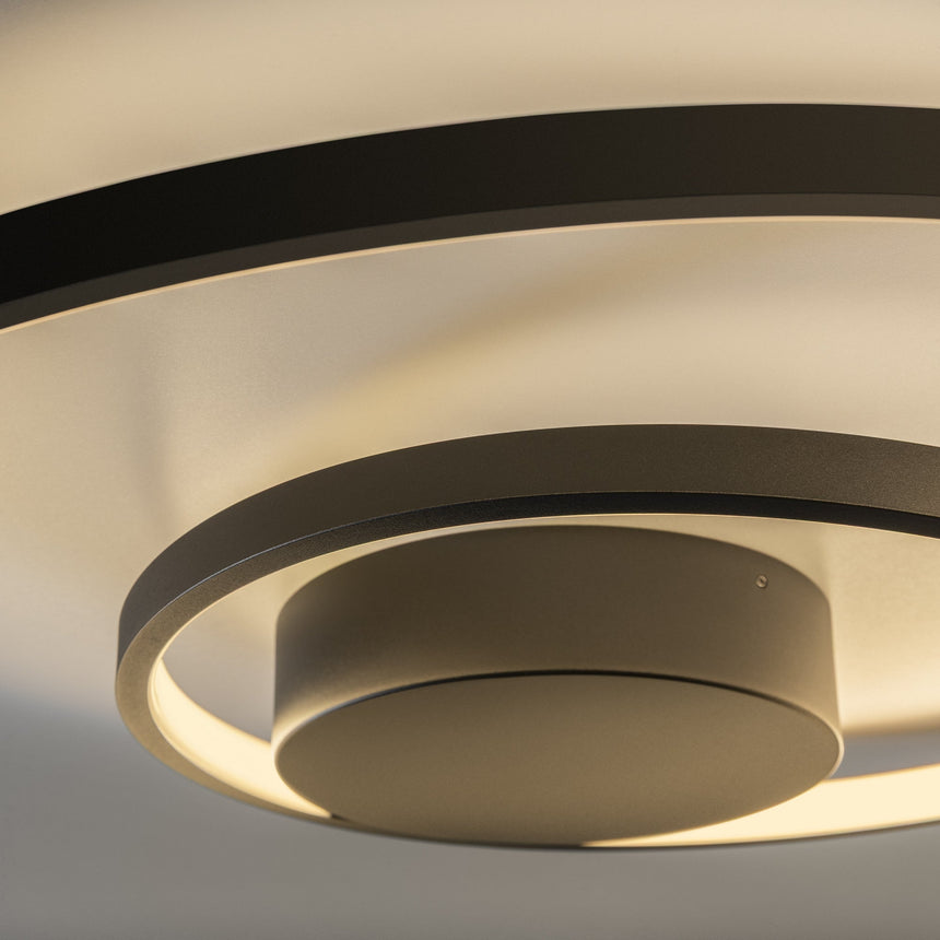 Plafón de techo Ideal Lux Oz LED 52W 3000K Ø80cm negro — ref. 365053 (2)