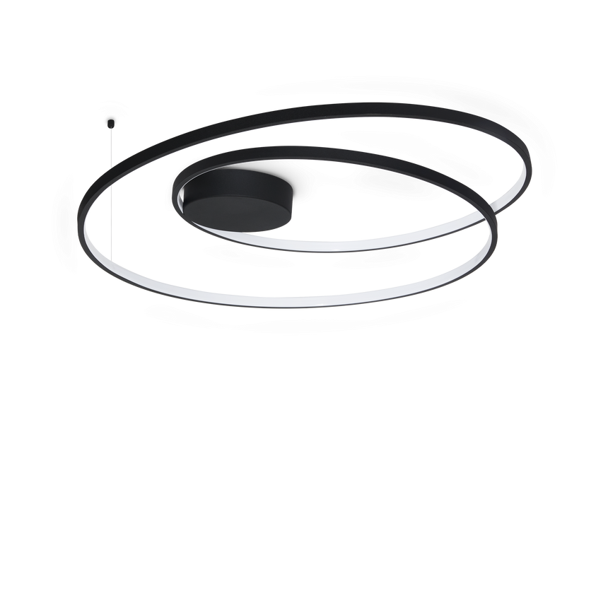 Plafón de techo Ideal Lux Oz negro LED 52W 3000K Ø80cm 365053