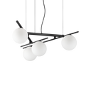 Lámpara colgante Ideal Lux Atlas cristal 4 luces 16W Ø62cm negro — ref. 365091 (1)