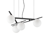 Lámpara colgante Ideal Lux Atlas cristal 4 luces 16W Ø62cm negro — ref. 365091 (1)