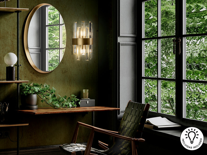 Lámpara aplique de pared Schuller Grace 2 luces oro 365