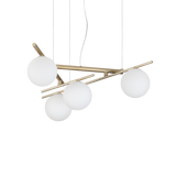 Lámpara colgante Ideal Lux Atlas dorado cristal 4 luces 16W Ø62cm 365107
