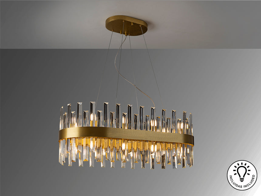 Lámpara de techo colgante oval Schuller Grace 20 luces  - ambiente