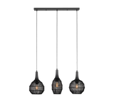 Lámpara de techo colgante Trio Soraya LED negro mate 3000K 150cm 365400332
