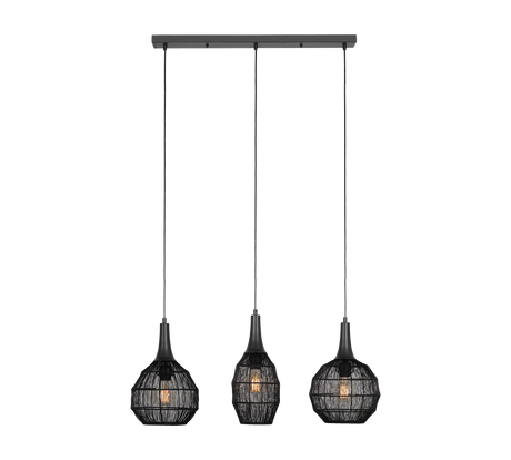 Lámpara de techo colgante Trio Soraya LED negro mate 3000K 150cm 365400332