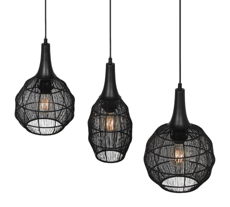 Lámpara de techo colgante Trio Soraya LED negro mate 3000K 150cm 365400332