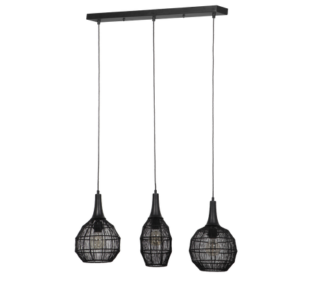 Lámpara de techo colgante Trio Soraya LED negro mate 3000K 150cm 365400332