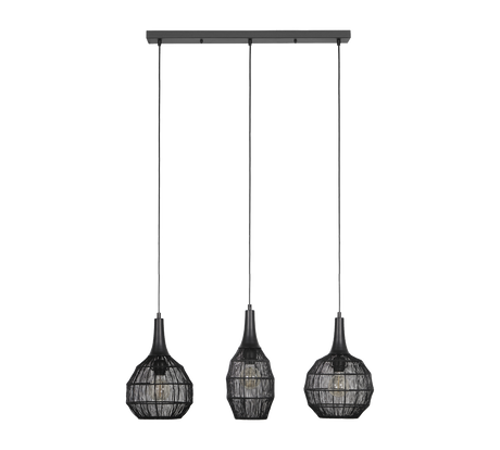 Lámpara de techo colgante Trio Soraya LED negro mate 3000K 150cm 365400332
