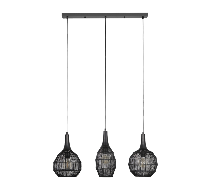 Lámpara de techo colgante Trio Soraya LED negro mate 3000K 150cm 365400332