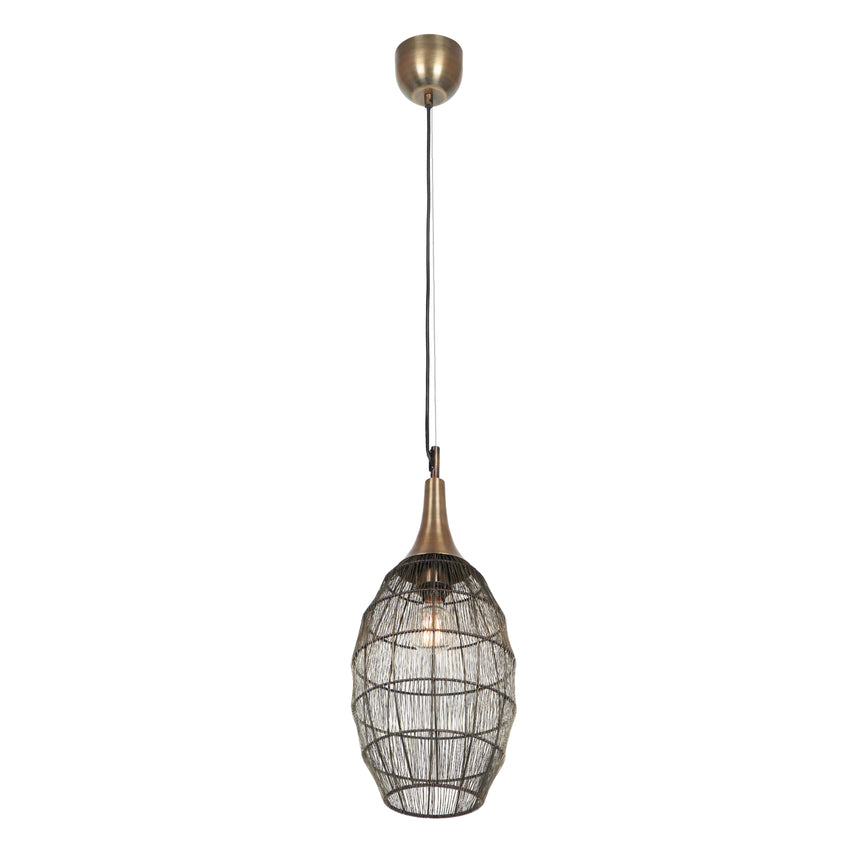 Lámpara de techo colgante Trio Soraya LED latón antiguo 3000K 150cm 365420104
