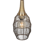 Lámpara de techo colgante Trio Soraya LED latón antiguo 3000K 150cm 365420104