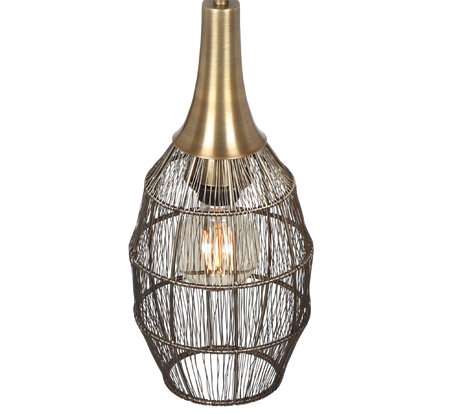 Lámpara de techo colgante Trio Soraya LED latón antiguo 3000K 150cm 365420104