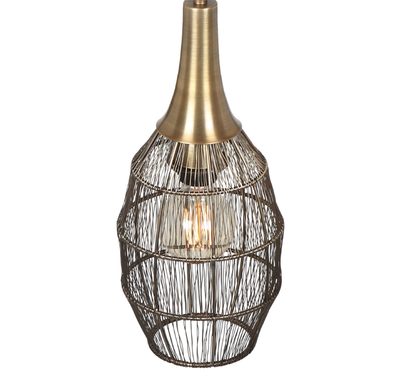 Lámpara de techo colgante Trio Soraya LED latón antiguo 3000K 150cm 365420104