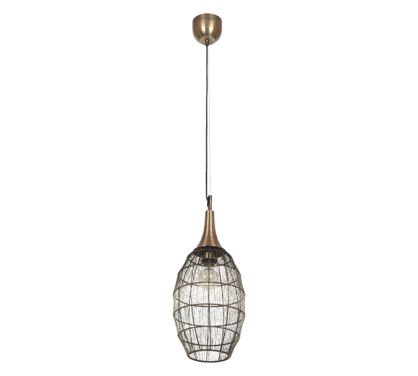 Lámpara de techo colgante Trio Soraya LED latón antiguo 3000K 150cm 365420104