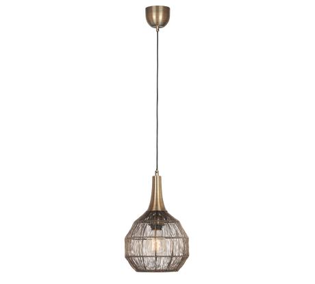 Lámpara de techo colgante Trio Soraya LED latón antiguo 3000K 150cm 365430104
