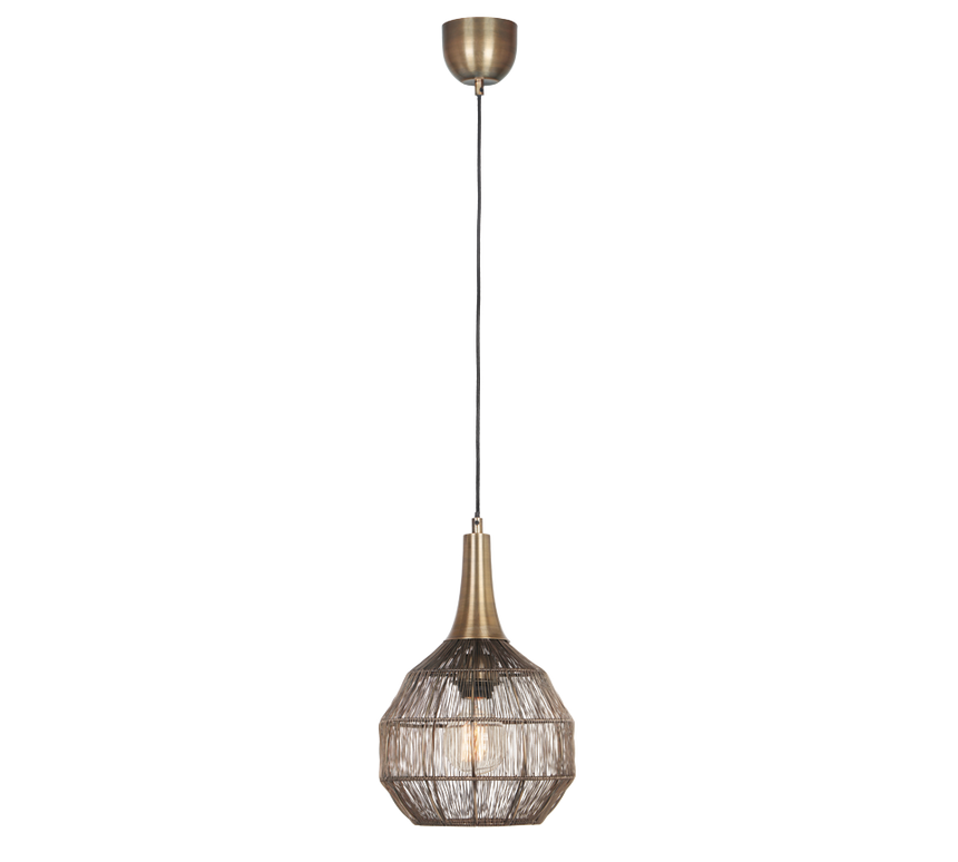 Lámpara de techo colgante Trio Soraya LED latón antiguo 3000K 150cm 365430104