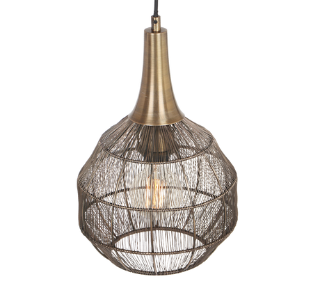 Lámpara de techo colgante Trio Soraya LED latón antiguo 3000K 150cm 365430104