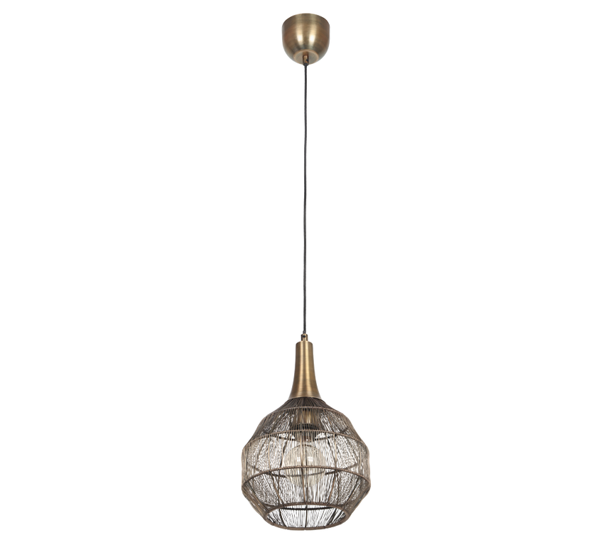 Lámpara de techo colgante Trio Soraya LED latón antiguo 3000K 150cm 365430104