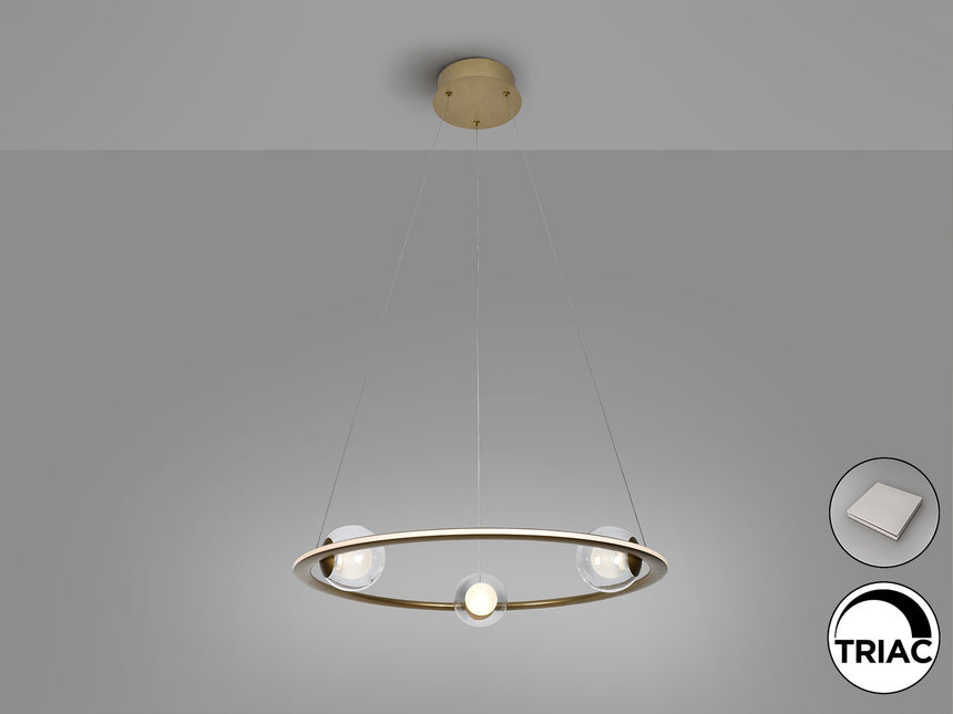 Lámpara de techo colgante Schuller Tirsa bronce 3000K Ø60cm vista 3