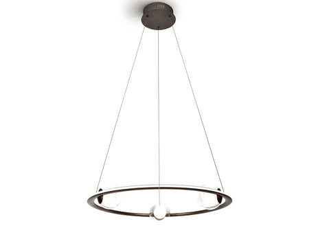 Lámpara de techo colgante Schuller Tirsa bronce 3000K Ø60cm ambiente