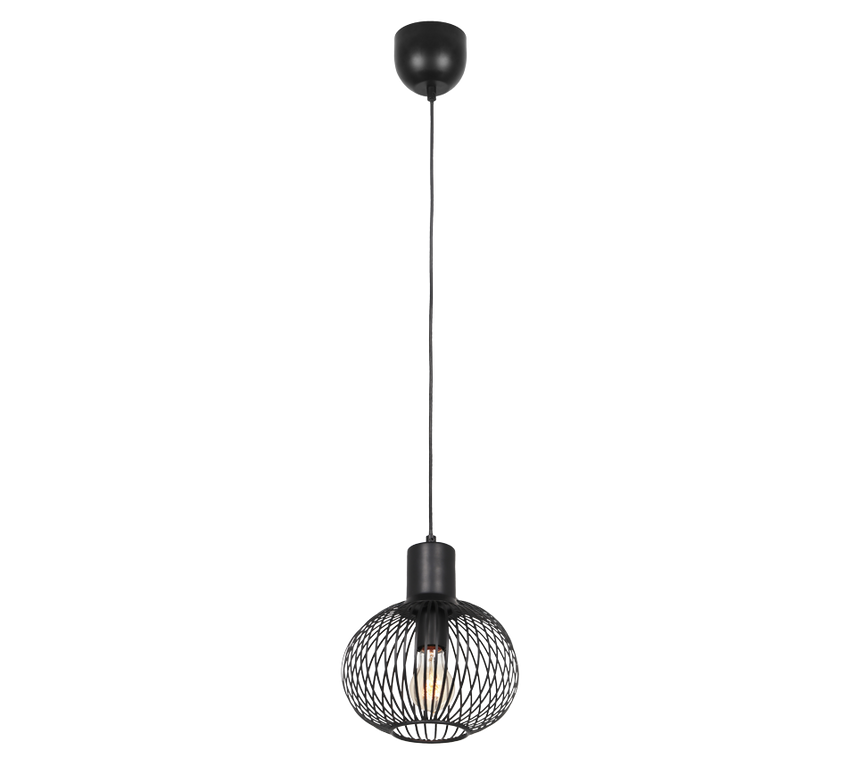 Lámpara de techo colgante Trio Gila LED negro mate 3000K 150cm 365700132