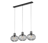 Lámpara de techo colgante Trio Gila 3 luces negro mate 150cm 365700332
