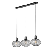 Lámpara de techo colgante Trio Gila 3 luces negro mate 150cm 365700332