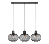Lámpara de techo colgante Trio Gila 3 luces negro mate 150cm 365700332 - vista 3