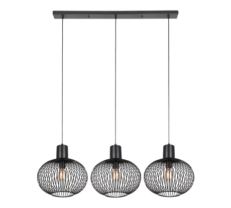 Lámpara de techo colgante Trio Gila 3 luces negro mate 150cm 365700332 - vista 3