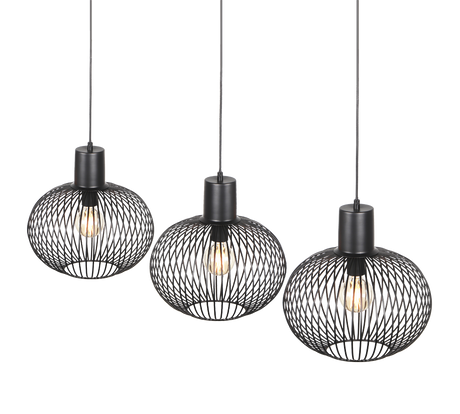 Lámpara de techo colgante Trio Gila 3 luces negro mate 150cm 365700332 - vista 4