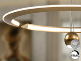 Lámpara de techo colgante Schuller Orane dorado acero 3000K Ø63cm vista 2