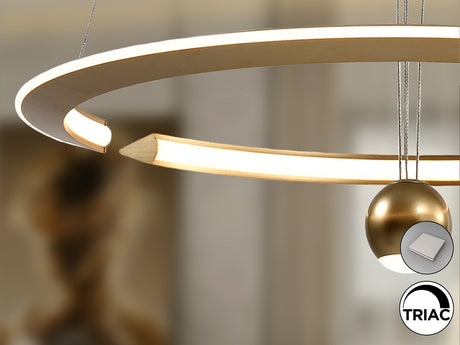 Lámpara de techo colgante Schuller Orane dorado acero 3000K Ø63cm vista 2