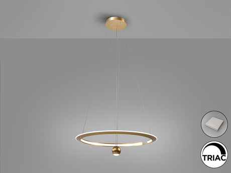 Lámpara de techo colgante Schuller Orane dorado acero 3000K Ø63cm vista 3